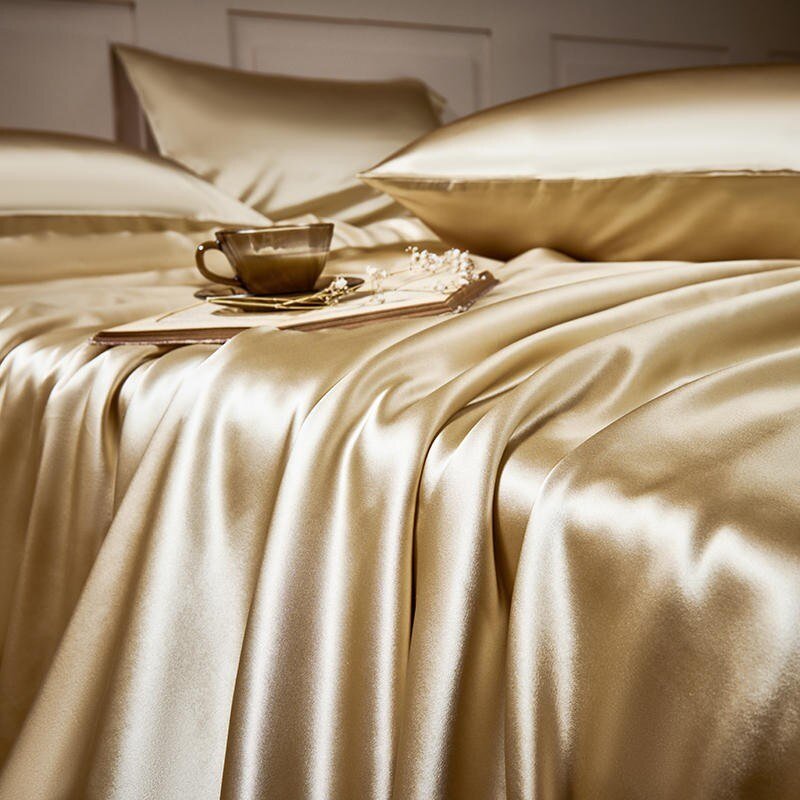 Jewel Gold Luxury Pure Mulberry Silk Bedding Set - RoseStraya.com