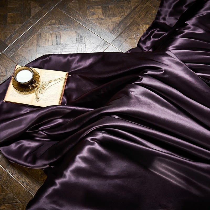 Jewel Purple Luxury Pure Mulberry Silk Bedding Set - RoseStraya.com