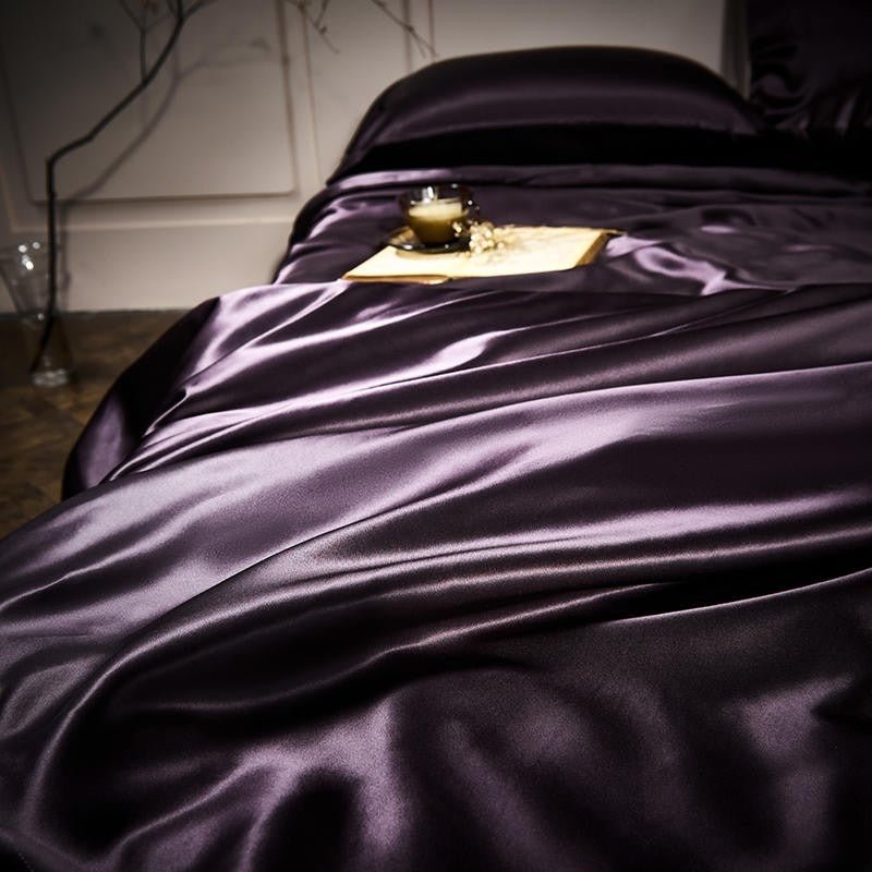 Jewel Purple Luxury Pure Mulberry Silk Bedding Set - RoseStraya.com