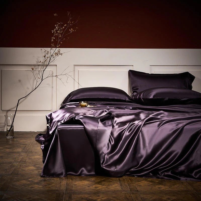 Jewel Purple Luxury Pure Mulberry Silk Bedding Set - RoseStraya.com