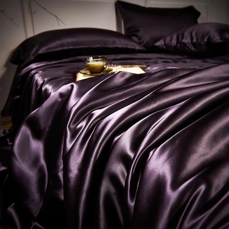 Jewel Purple Luxury Pure Mulberry Silk Bedding Set - RoseStraya.com