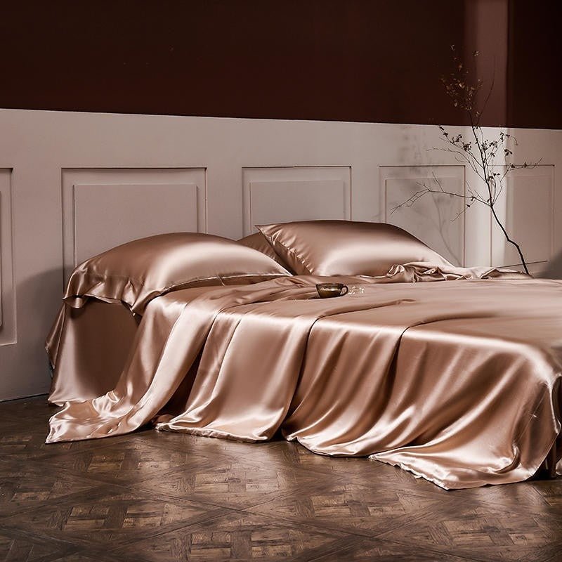 Jewel Rose Gold Luxury Pure Mulberry Silk Bedding Set - RoseStraya.com