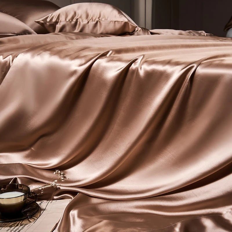 Jewel Rose Gold Luxury Pure Mulberry Silk Bedding Set - RoseStraya.com