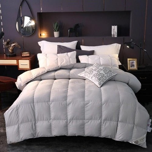 Jiniya Square Quilted Cotton Goose Down Filling Comforter - RoseStraya.com
