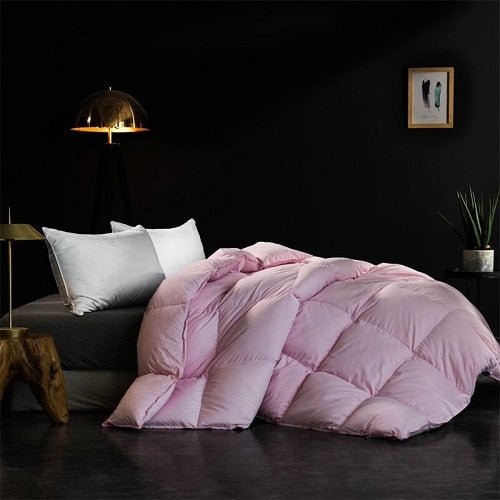 Jiniya Square Quilted Cotton Goose Down Filling Comforter - RoseStraya.com