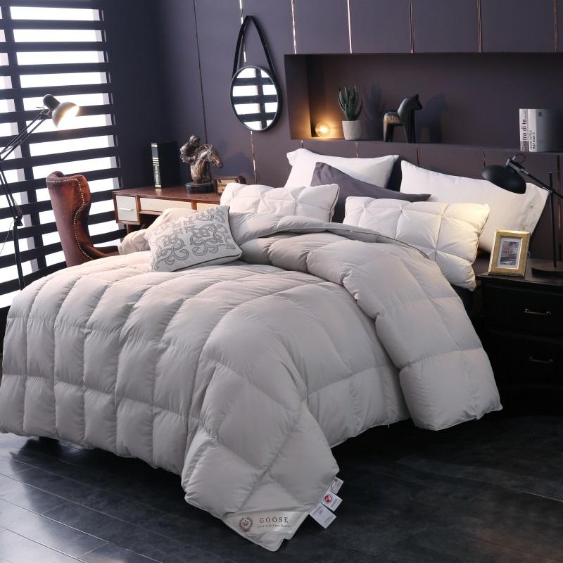 Jiniya Square Quilted Cotton Goose Down Filling Comforter - RoseStraya.com