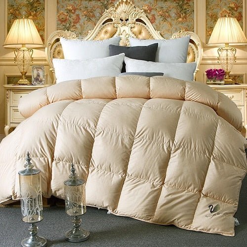 Jiniya Square Quilted Cotton Goose Down Filling Comforter - RoseStraya.com