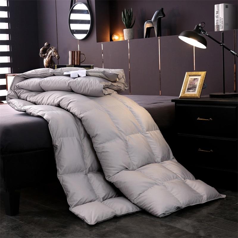 Jiniya Square Quilted Cotton Goose Down Filling Comforter - RoseStraya.com