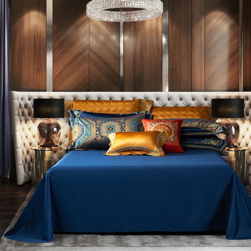 Katriel Embroidery Satin Jacquard Egyptian Cotton Duvet Cover Set - RoseStraya.com
