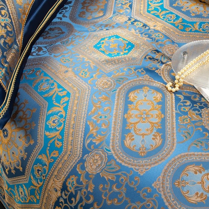 Katriel Embroidery Satin Jacquard Egyptian Cotton Duvet Cover Set - RoseStraya.com