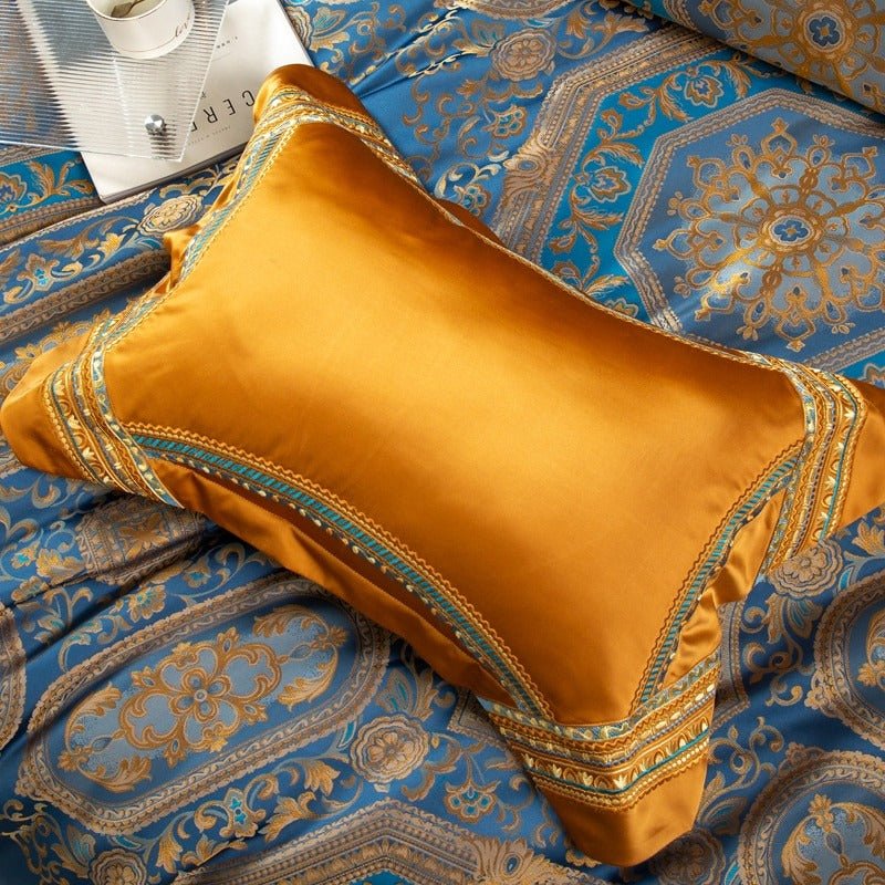 Katriel Embroidery Satin Jacquard Egyptian Cotton Duvet Cover Set - RoseStraya.com