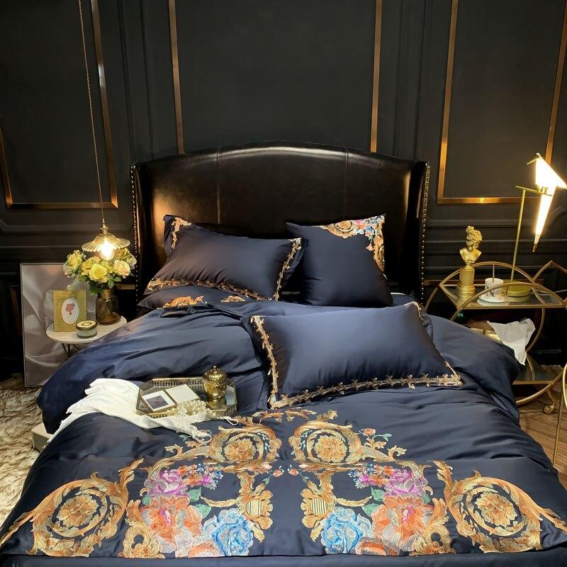 Khalida Egyptian Cotton Premium Embroidery Duvet Cover Set - RoseStraya.com