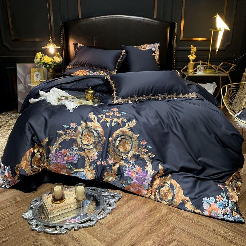 Khalida Egyptian Cotton Premium Embroidery Duvet Cover Set - RoseStraya.com