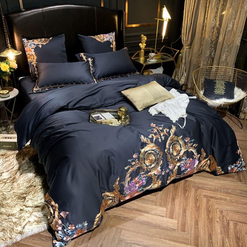 Khalida Egyptian Cotton Premium Embroidery Duvet Cover Set - RoseStraya.com