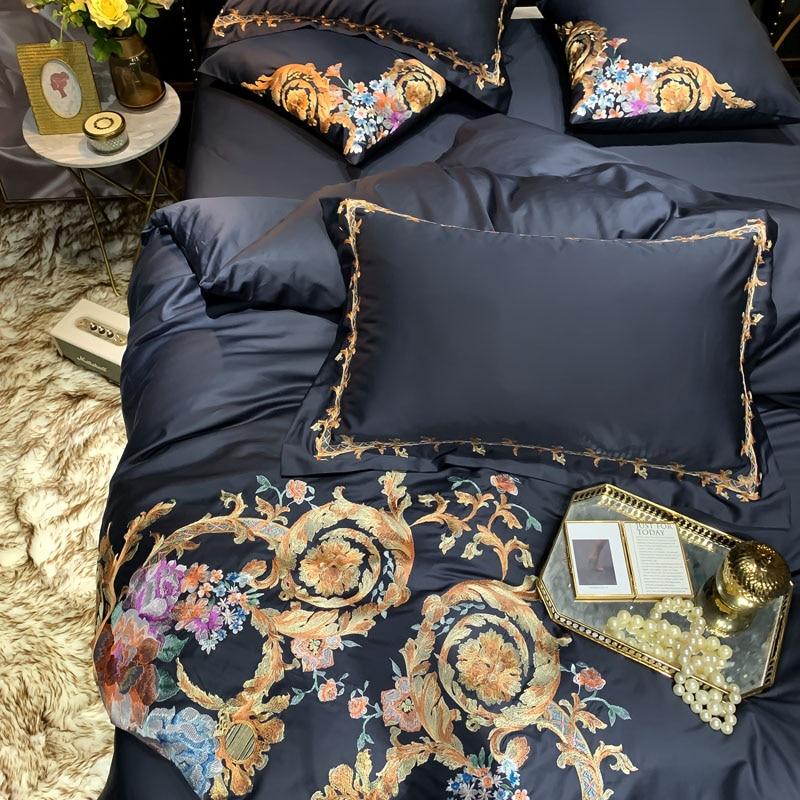Khalida Egyptian Cotton Premium Embroidery Duvet Cover Set - RoseStraya.com
