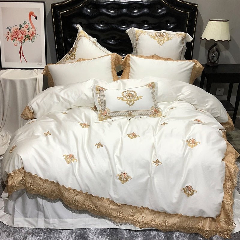 Lecea Oriental Egyptian Cotton Embroidery Luxury Royal Duvet Cover Set - RoseStraya.com