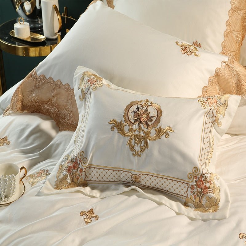 Lecea Oriental Egyptian Cotton Embroidery Luxury Royal Duvet Cover Set - RoseStraya.com