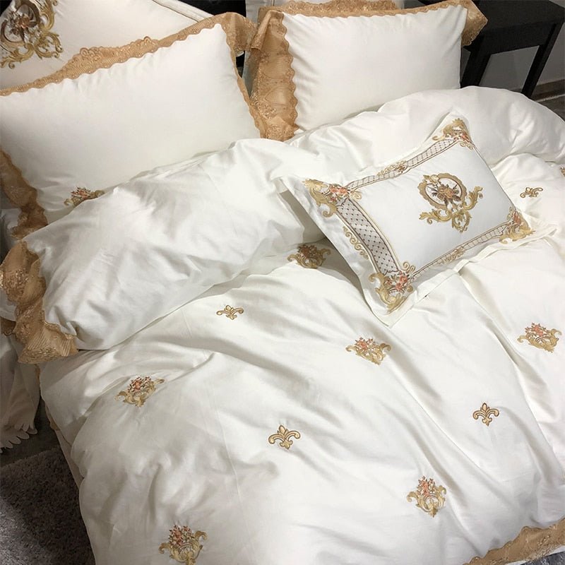 Lecea Oriental Egyptian Cotton Embroidery Luxury Royal Duvet Cover Set - RoseStraya.com