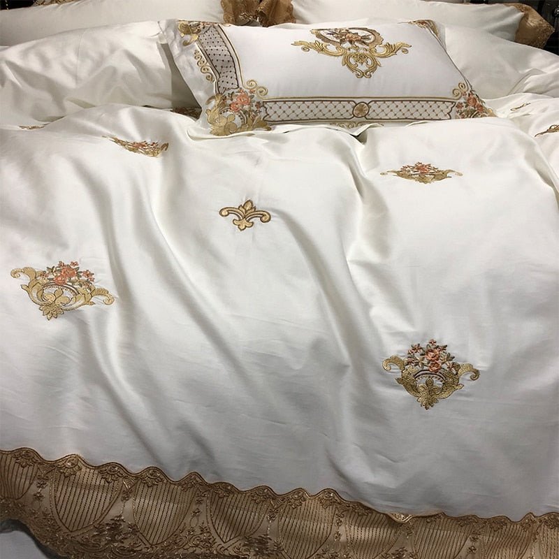 Lecea Oriental Egyptian Cotton Embroidery Luxury Royal Duvet Cover Set - RoseStraya.com