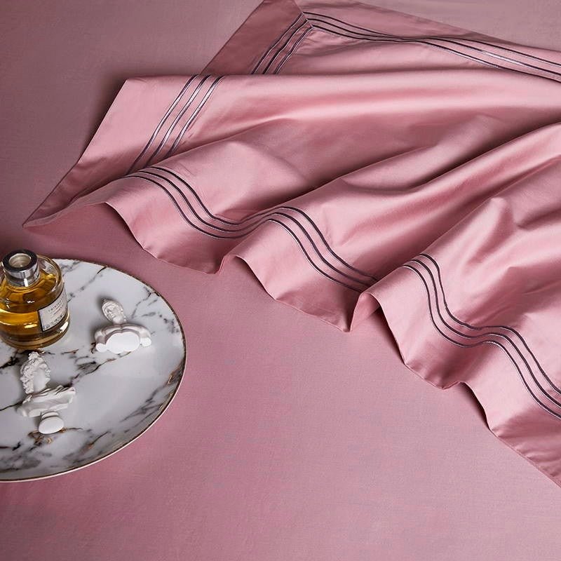 Leilah Rose Embroidered Edge Egyptian Cotton Duvet Cover Set - RoseStraya.com