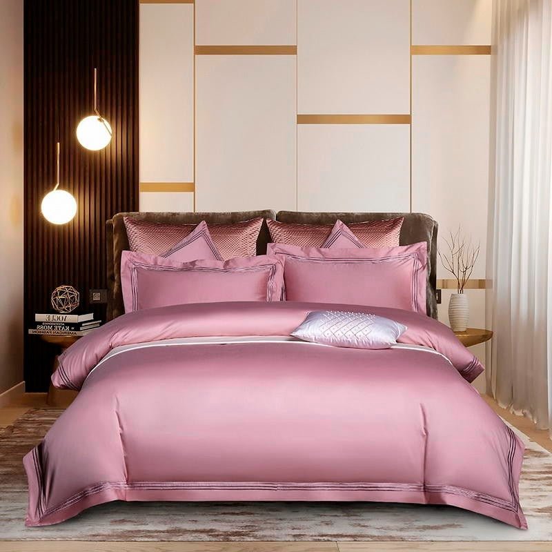 Leilah Rose Embroidered Edge Egyptian Cotton Duvet Cover Set - RoseStraya.com
