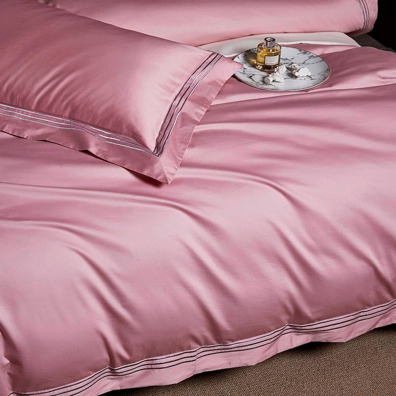 Leilah Rose Embroidered Edge Egyptian Cotton Duvet Cover Set - RoseStraya.com