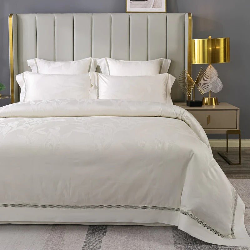 Mabel Egyptian Cotton Vintage Jacquard Duvet Cover set - RoseStraya.com