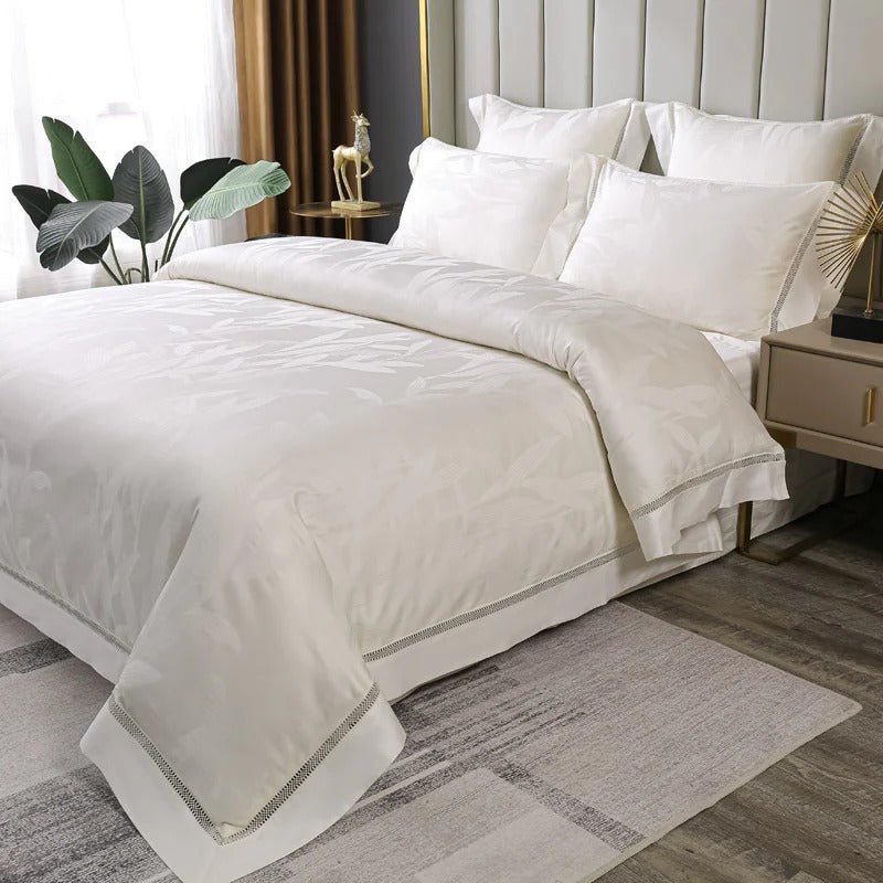 Mabel Egyptian Cotton Vintage Jacquard Duvet Cover set - RoseStraya.com