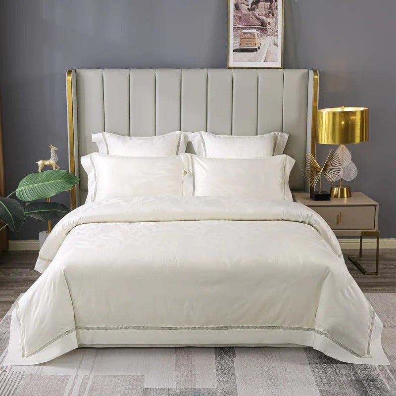 Mabel Egyptian Cotton Vintage Jacquard Duvet Cover set - RoseStraya.com