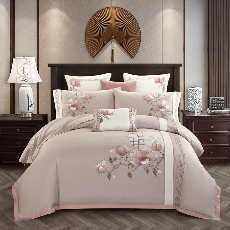 Magnolia Luxury Egyptian Cotton Classical Embroidery Duvet Cover Set - RoseStraya.com