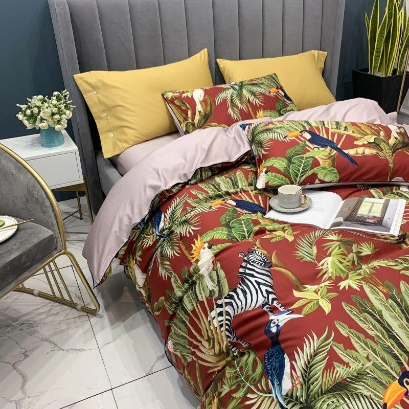 Miesha Botanical Egyptian Cotton Duvet Cover Set - RoseStraya.com