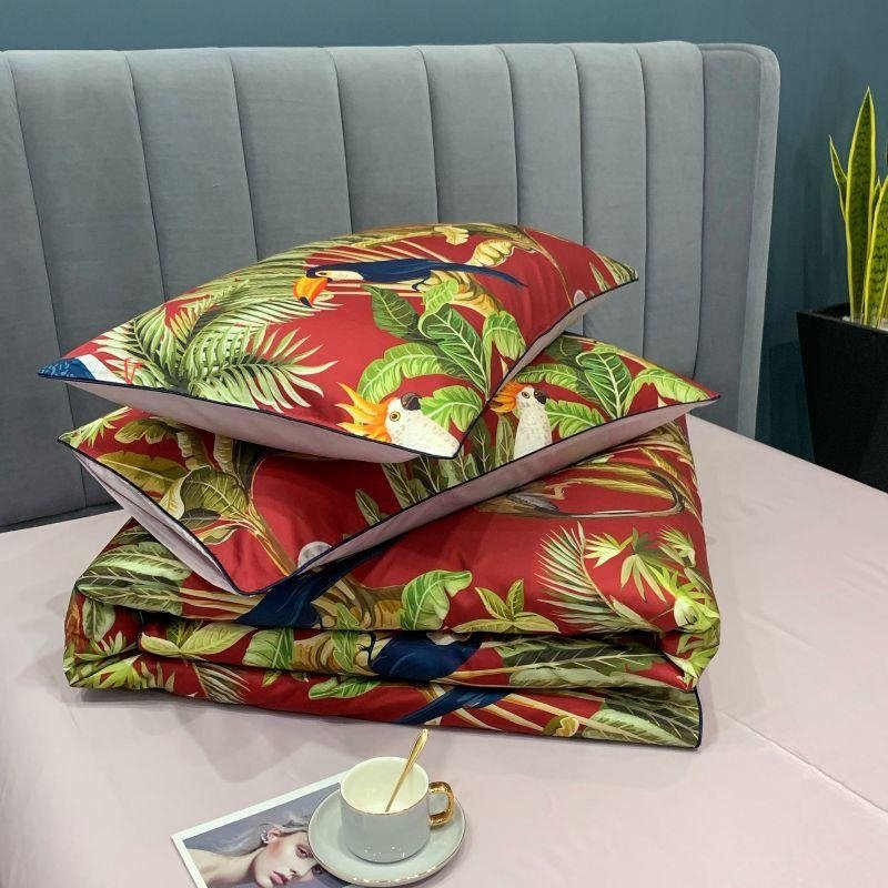 Miesha Botanical Egyptian Cotton Duvet Cover Set - RoseStraya.com