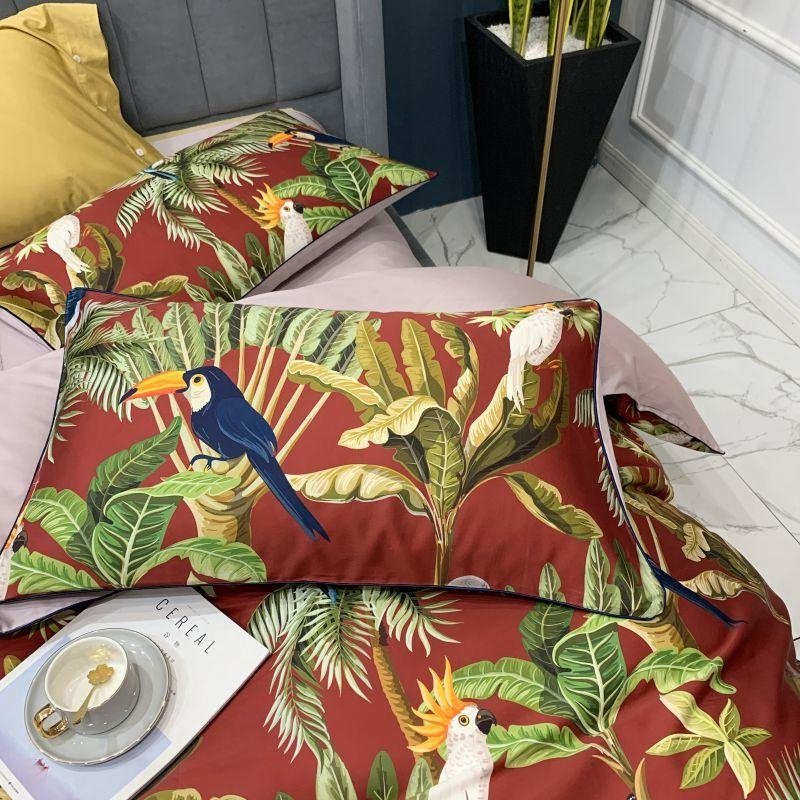 Miesha Botanical Egyptian Cotton Duvet Cover Set - RoseStraya.com