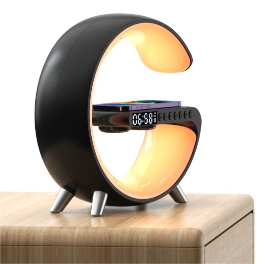 Multifunction Smart Lamp iPhone Wireless Charging Dock Clock Speaker Night Light - RoseStraya.com