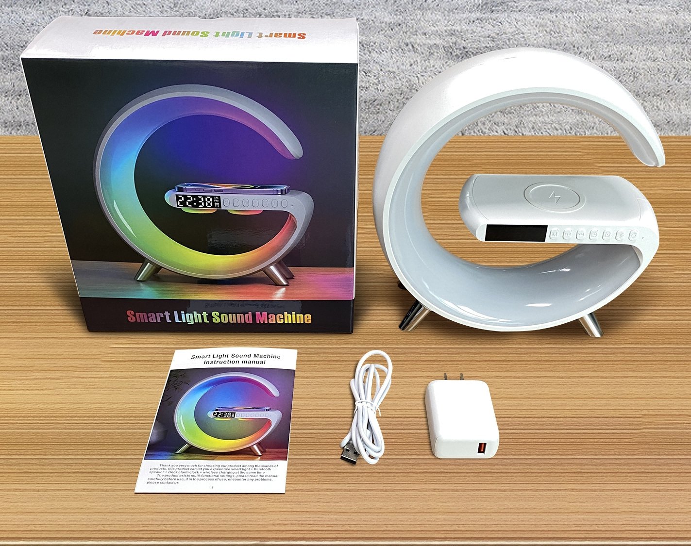Multifunction Smart Lamp iPhone Wireless Charging Dock Clock Speaker Night Light - RoseStraya.com
