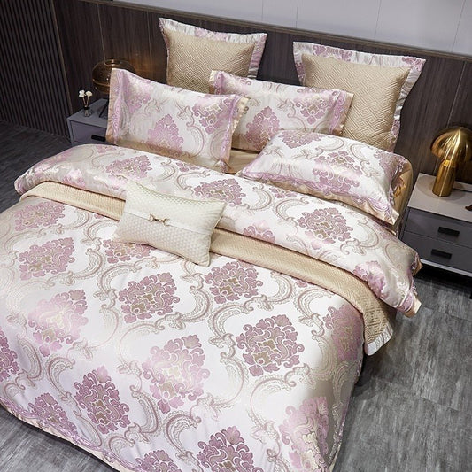 Nasreen 1000TC Satin Jacquard Egyptian Cotton Luxury European Duvet Cover Sets - RoseStraya.com