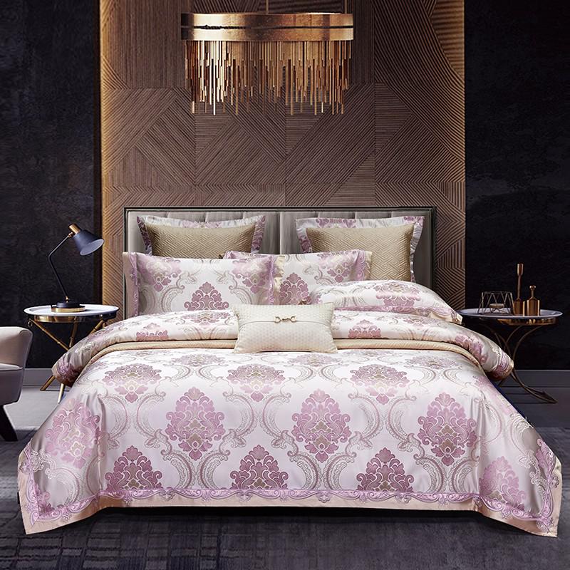 Nasreen 1000TC Satin Jacquard Egyptian Cotton Luxury European Duvet Cover Sets - RoseStraya.com