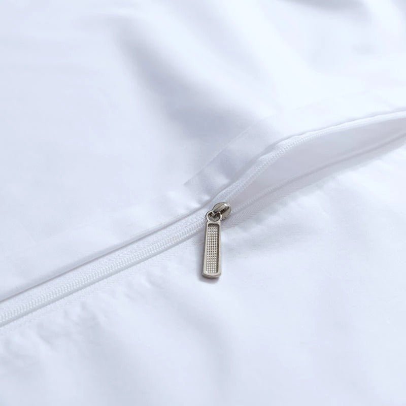 Nevaeh Grey Stripe Egyptian Cotton Luxury White Duvet Cover Set - RoseStraya.com