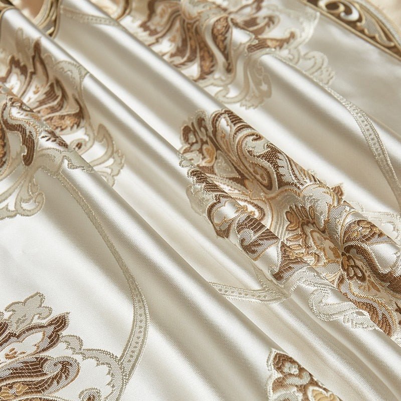 Nilofar 1000TC Satin Jacquard Egyptian Cotton Luxury European Duvet Cover Sets - RoseStraya.com