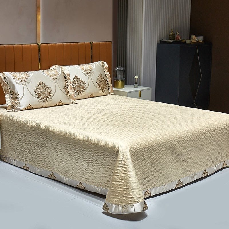Nilofar 1000TC Satin Jacquard Egyptian Cotton Luxury European Duvet Cover Sets - RoseStraya.com