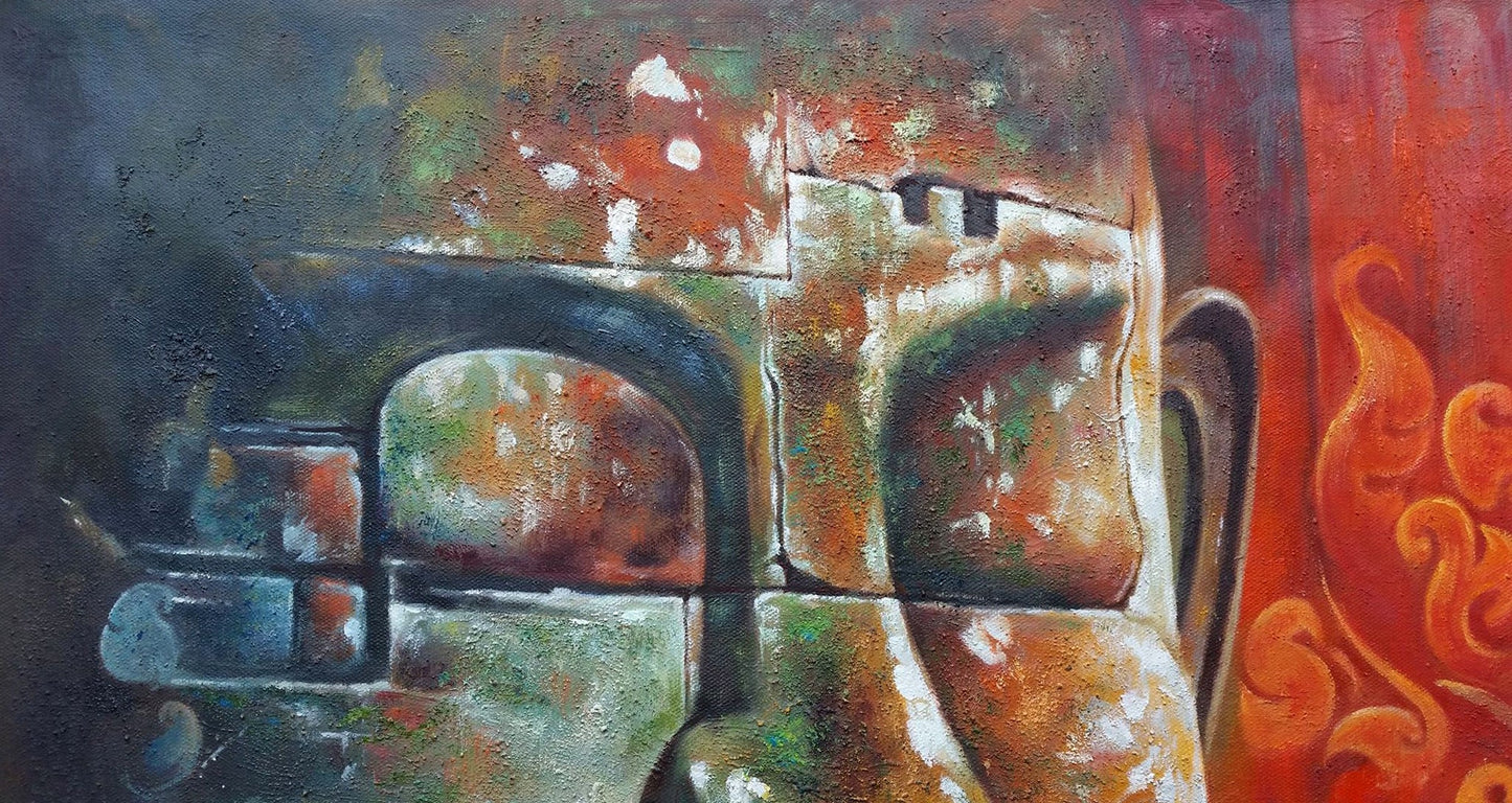 Original Buddha Oil Painting Canvas Art Genuine Hand-Painted Signed Unframed - RoseStraya.com