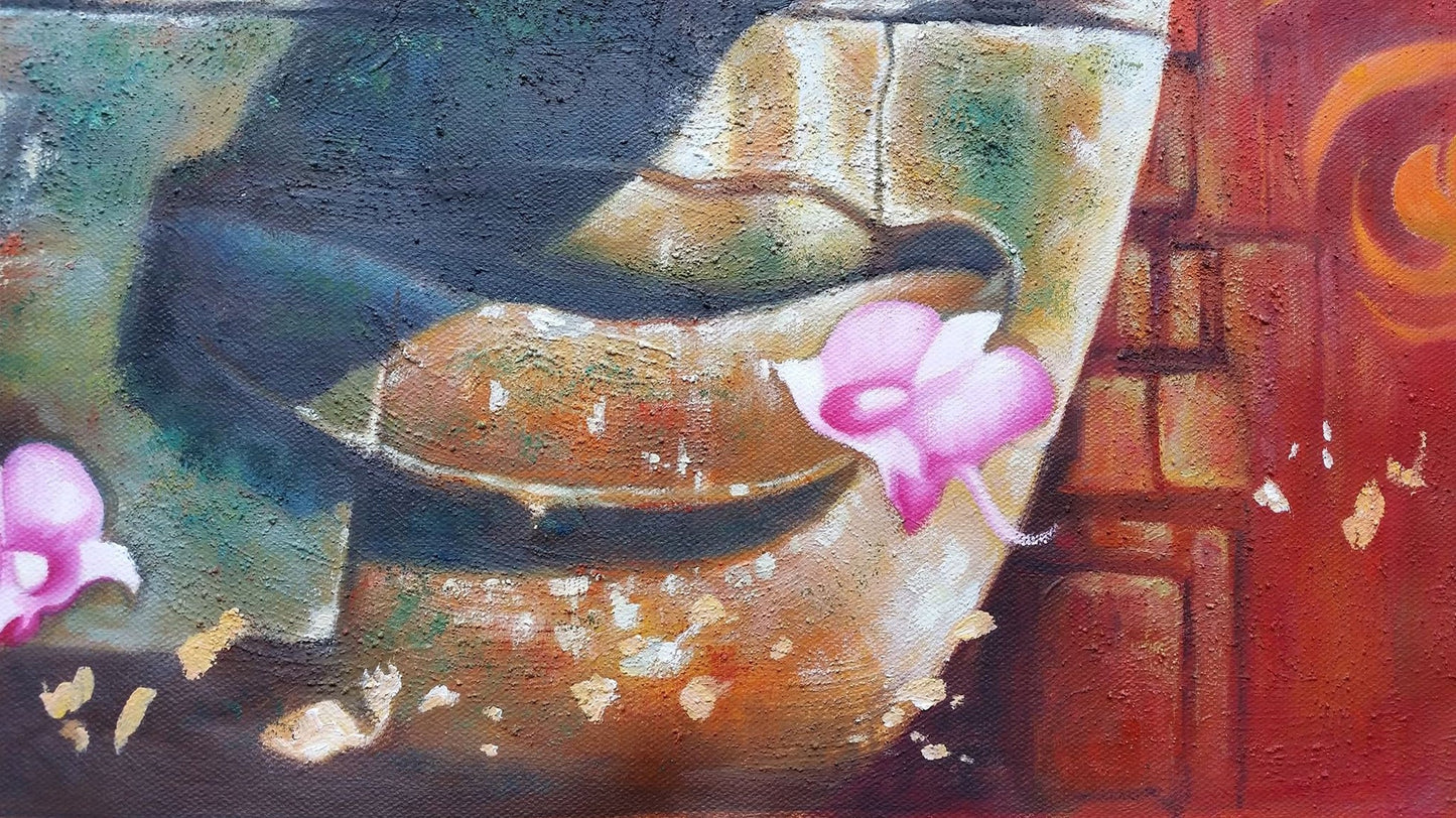 Original Buddha Oil Painting Canvas Art Genuine Hand-Painted Signed Unframed - RoseStraya.com