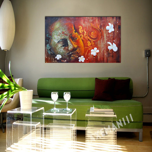 Original Buddha Oil Painting on Canvas Genuine Hand-Painted Signed Unframed - RoseStraya.com