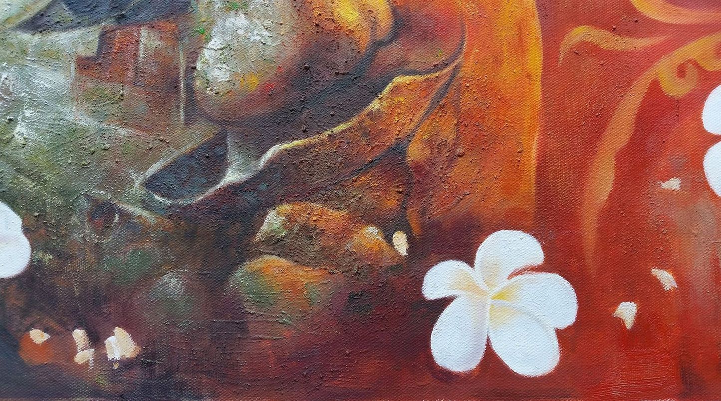Original Buddha Oil Painting on Canvas Genuine Hand-Painted Signed Unframed - RoseStraya.com