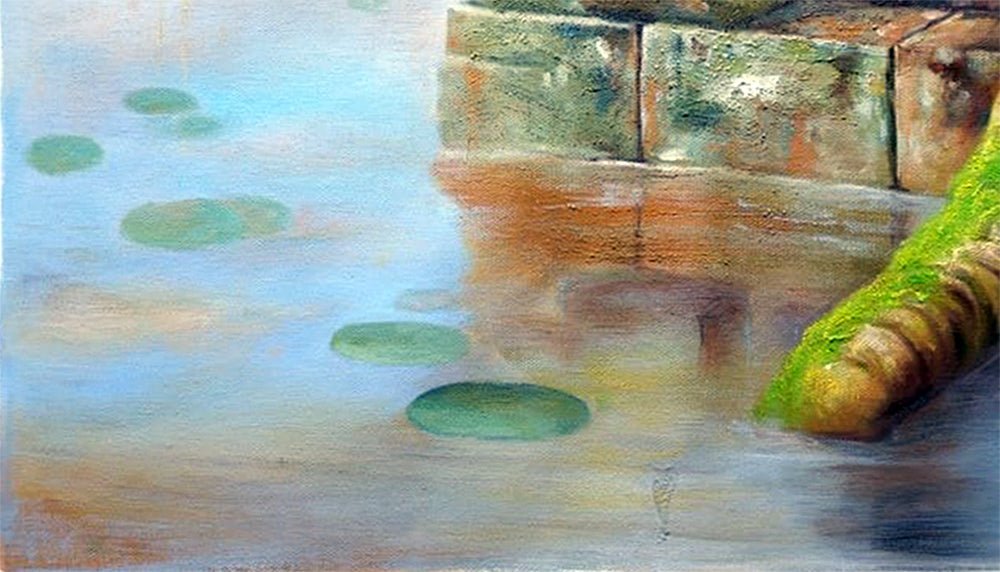 Original Buddha & The Universe Hand-Painted Oil Painting on Canvas Signed Unframed - RoseStraya.com