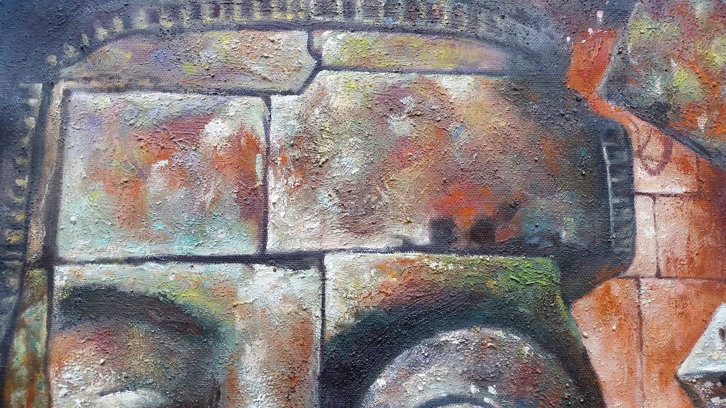 Original Buddha & The Universe II Hand-Painted Oil Painting on Canvas Signed Unframed - RoseStraya.com