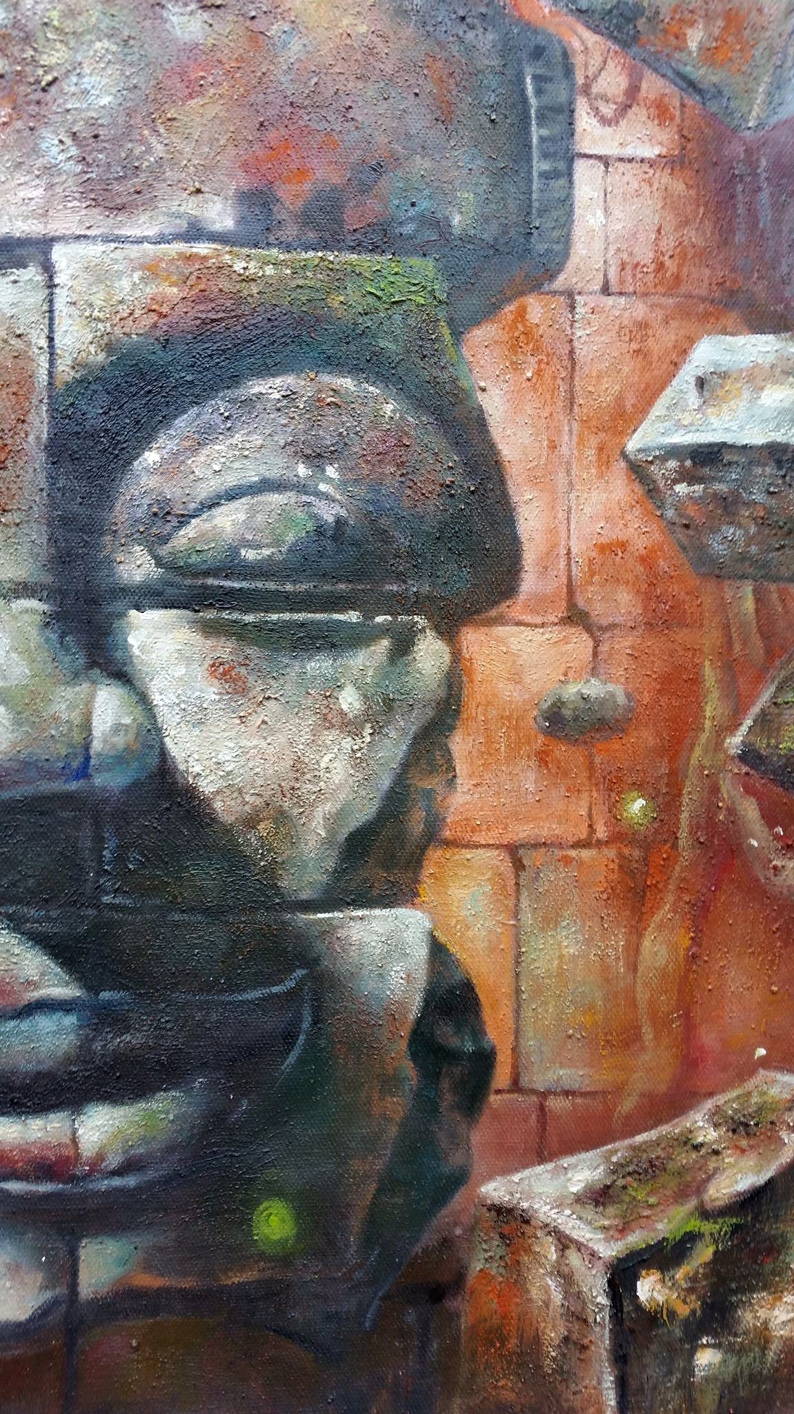 Original Buddha & The Universe II Hand-Painted Oil Painting on Canvas Signed Unframed - RoseStraya.com