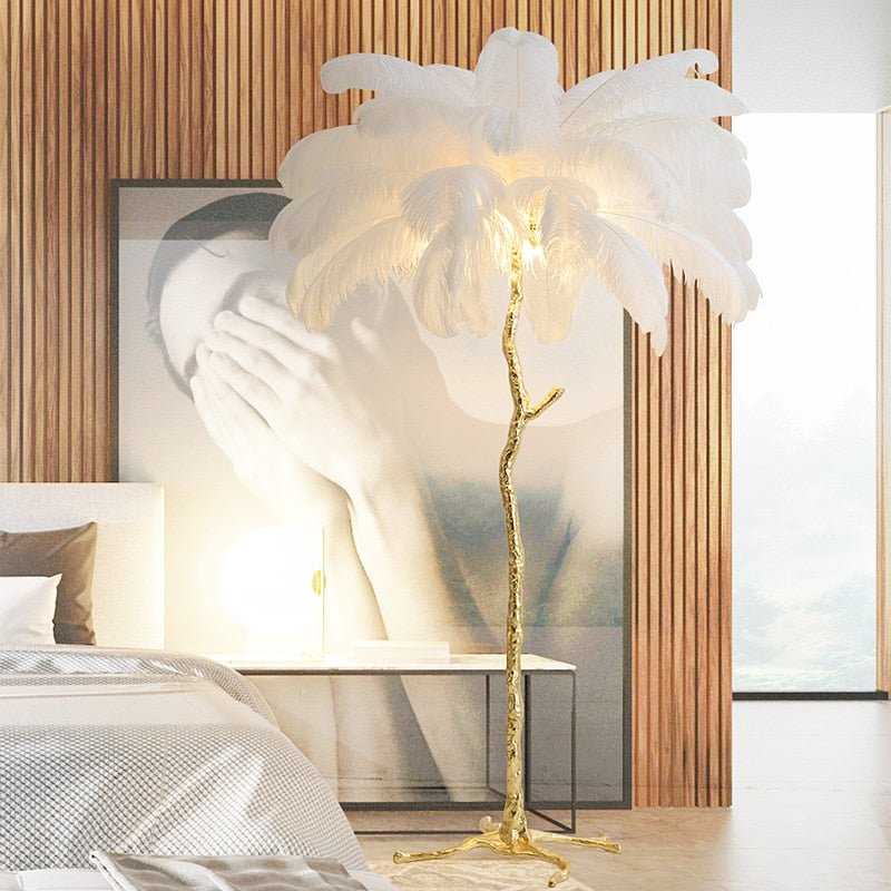 Palmera Straya Luxury Feather Table/Floor Lamps Living Room Bedroom Indoor Lighting - RoseStraya.com