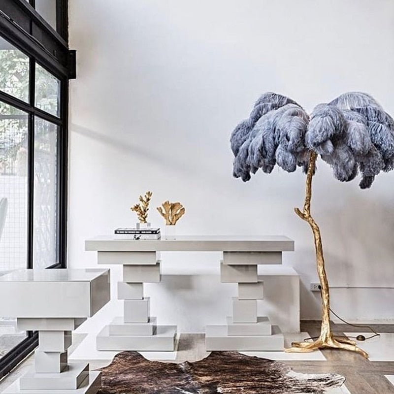 Palmera Straya Luxury Feather Table/Floor Lamps Living Room Bedroom Indoor Lighting - RoseStraya.com