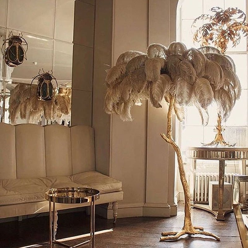 Palmera Straya Luxury Feather Table/Floor Lamps Living Room Bedroom Indoor Lighting - RoseStraya.com